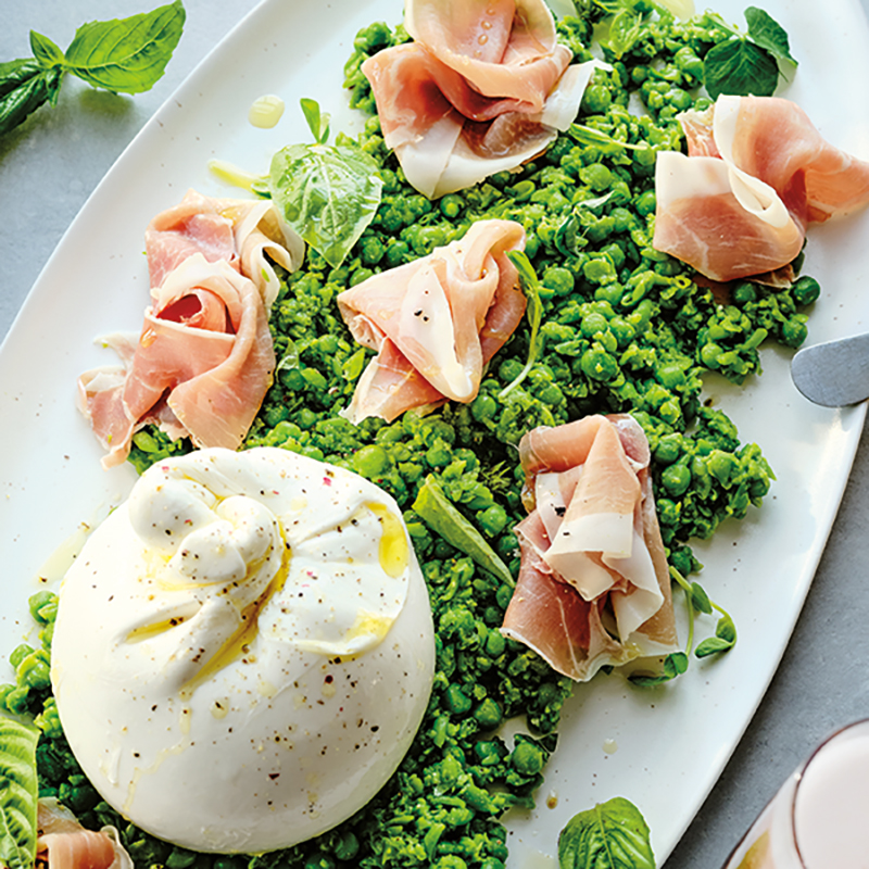 Pea, Proscuitto & Buratta Platter BCLIQUOR